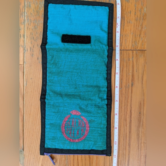 Vintage Colour Block Wallet Turquoise Pink Purple Black 80s Retro - Picture 8 of 9